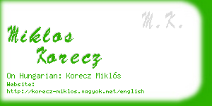 miklos korecz business card