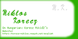 miklos korecz business card